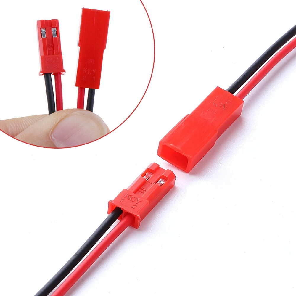 Micro JST 1.25 2 Pin Male And Female Connector plug With Cables 20 Pairs 150mm