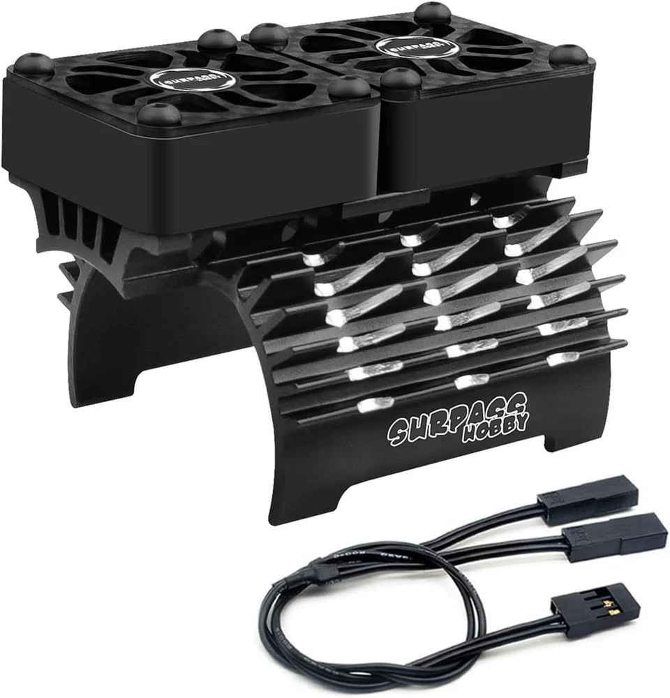Hobby Twin RC Car Motor Cooling Fans – Metal Cover Heatsink Fit for 1/8 1/7 RC C