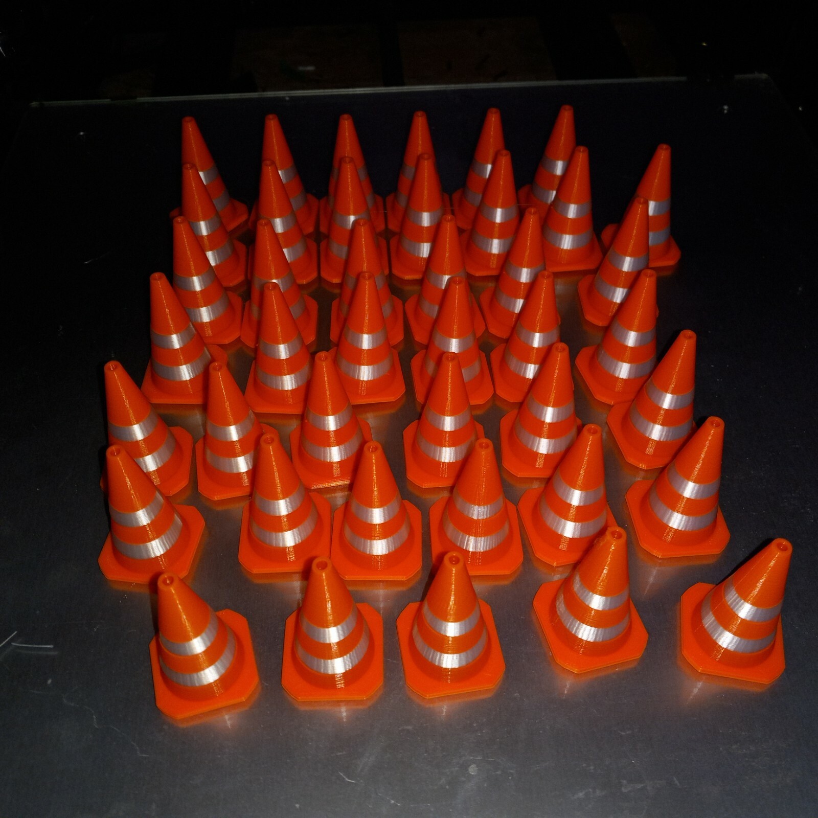 1:25 Scale Reflective white striped Orange RC Traffic Cones set of 40