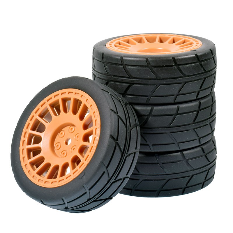 1/10 Onroad Touring Rc Car Wheels Rubber Tires Set for Tamiya HSP HPI tt01 tt02