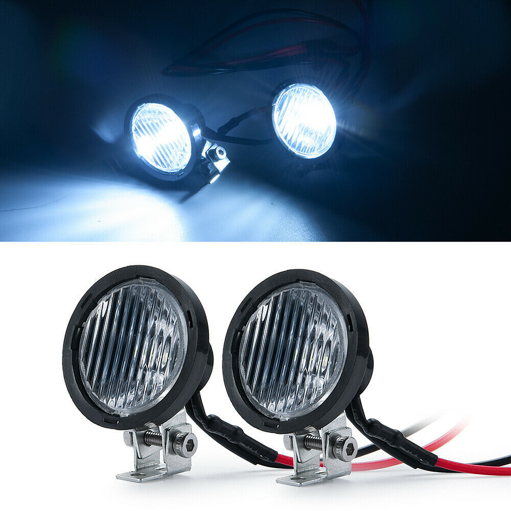 1Pair Round Headlights Light For Axial TRX4/6 Redcat RR10 MST 1/10 1/8 RC Car aa