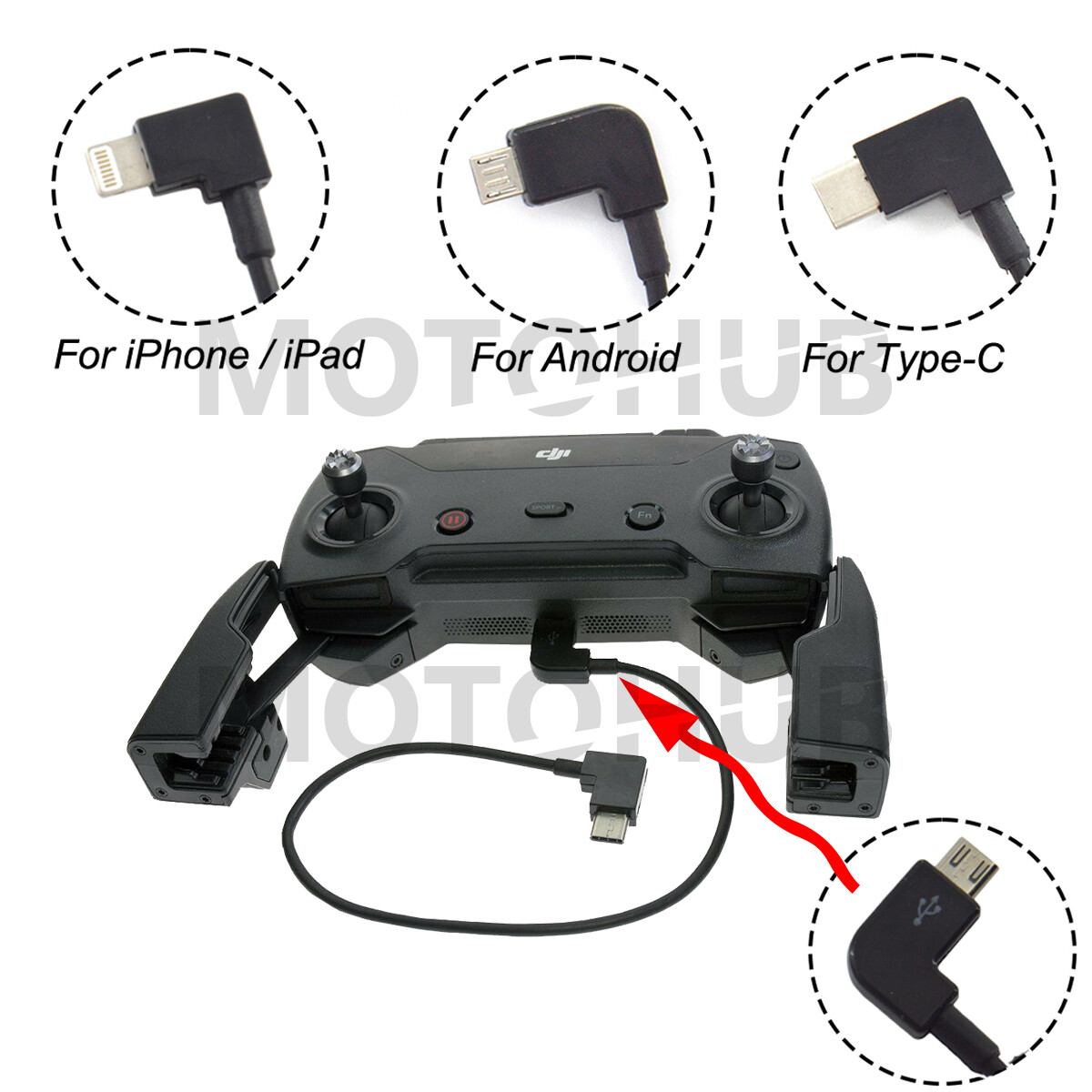 Micro USB Cable OTG 90° for DJI Spark, Mavic 2 Pro, Zoom, Air Control Controller