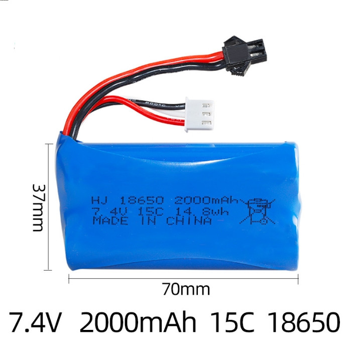 7.4V 2000mAh Li-ion Battery for RC Car Boat Plane SM/T/JST/EL/5500/Mini Tamiya