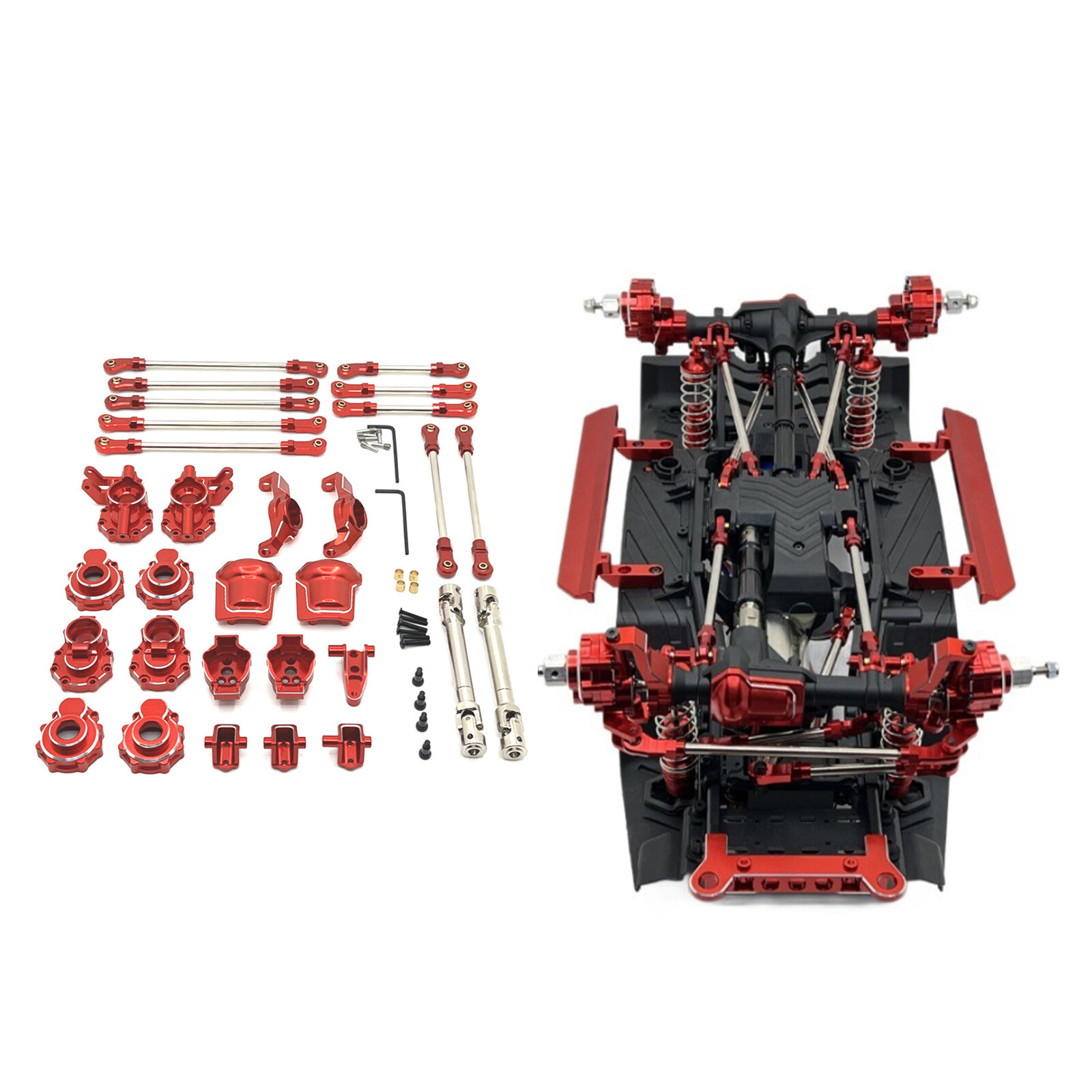 Alloy Metal Upgrade Parts Red For WLtoys 1:10 104006 104010 104020 104026 RC Car