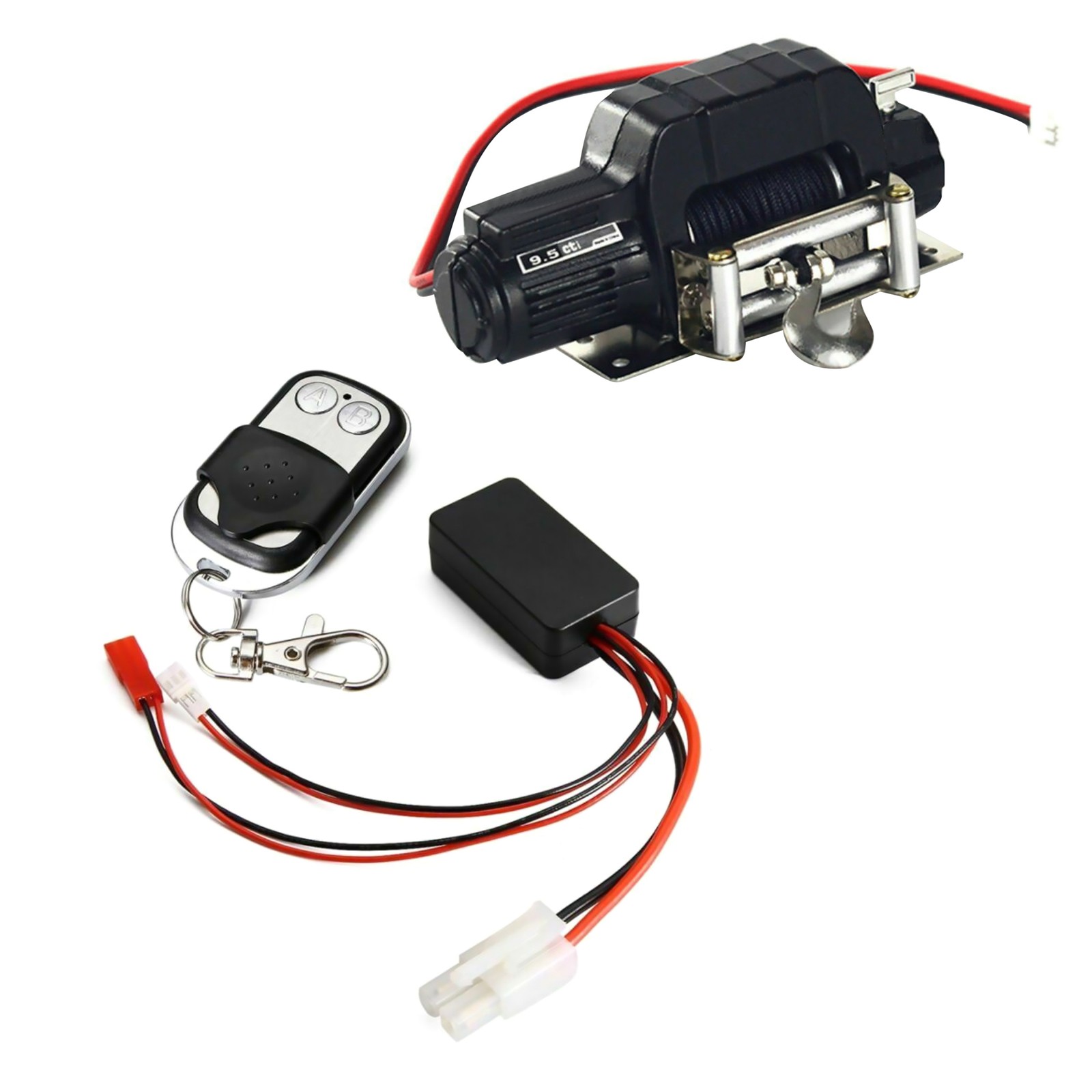 “Warn” 9.5cti Winch+Remote Control Receiver Kit For RC Car 1:10 SCX10 Crawler