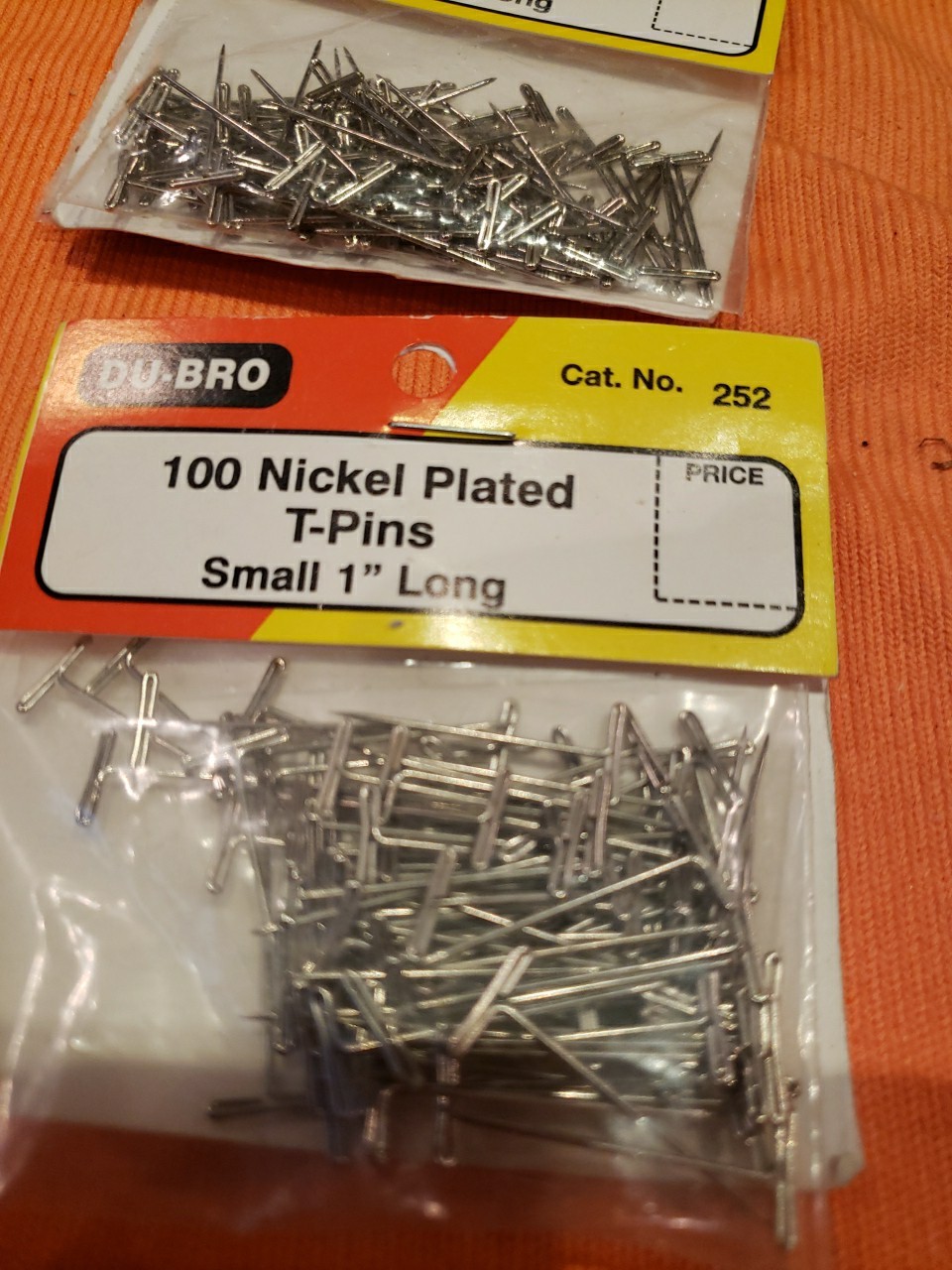 Du-Bro – 100 Nickel Plated T-Pin 1″ Small – New – Part 252 – JT25