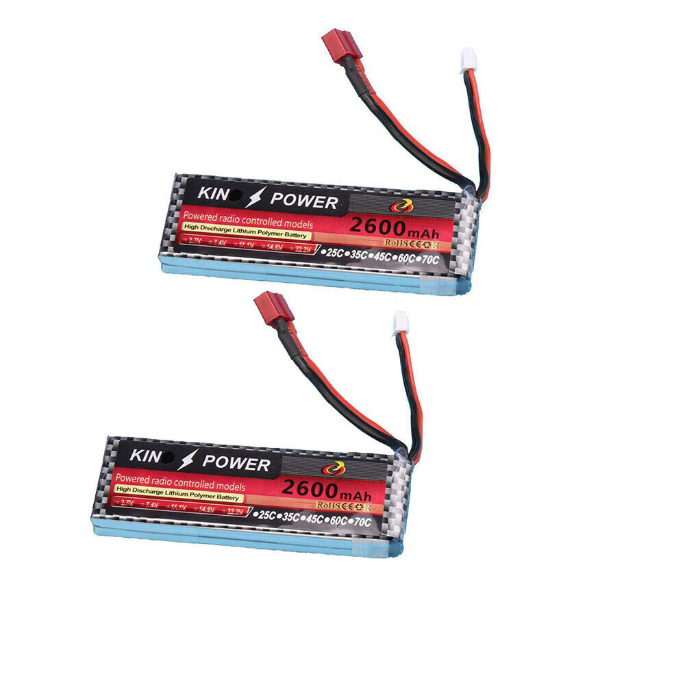 7.4V 2600mAh 25C Lipo Battery For WLtoys 1/14 144001 RC Car Upgrade Parts T Plug