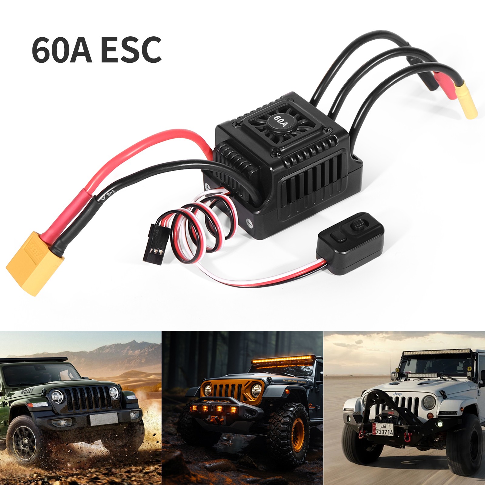 WSDT-60A Waterproof Brushless ESC Accessory For 1/10 RC Car For Beginner Players
