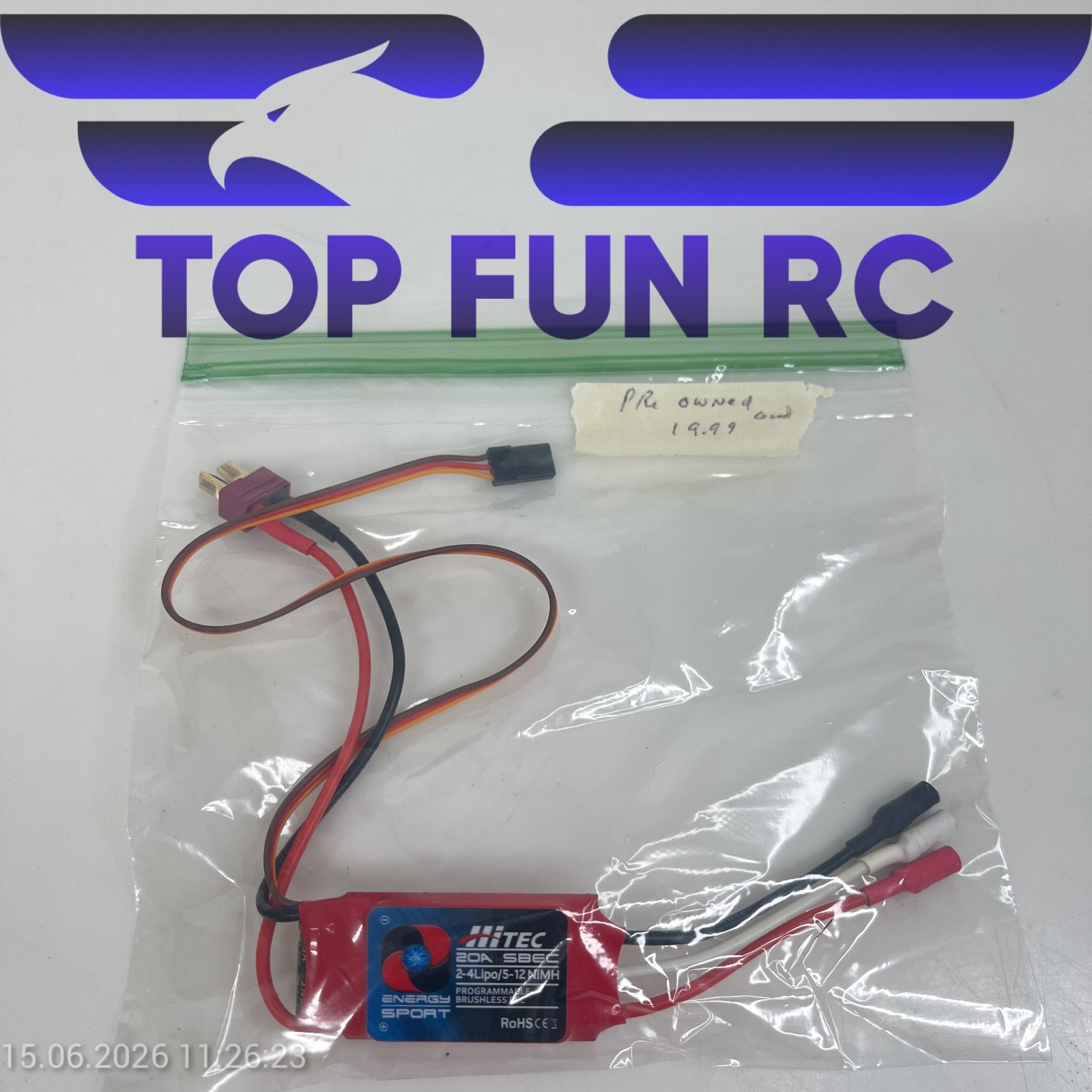 Hitec 20A SBEC 2-4Lipo/5-12NiMH Programmable Brushless ESC Energy Sport – EP