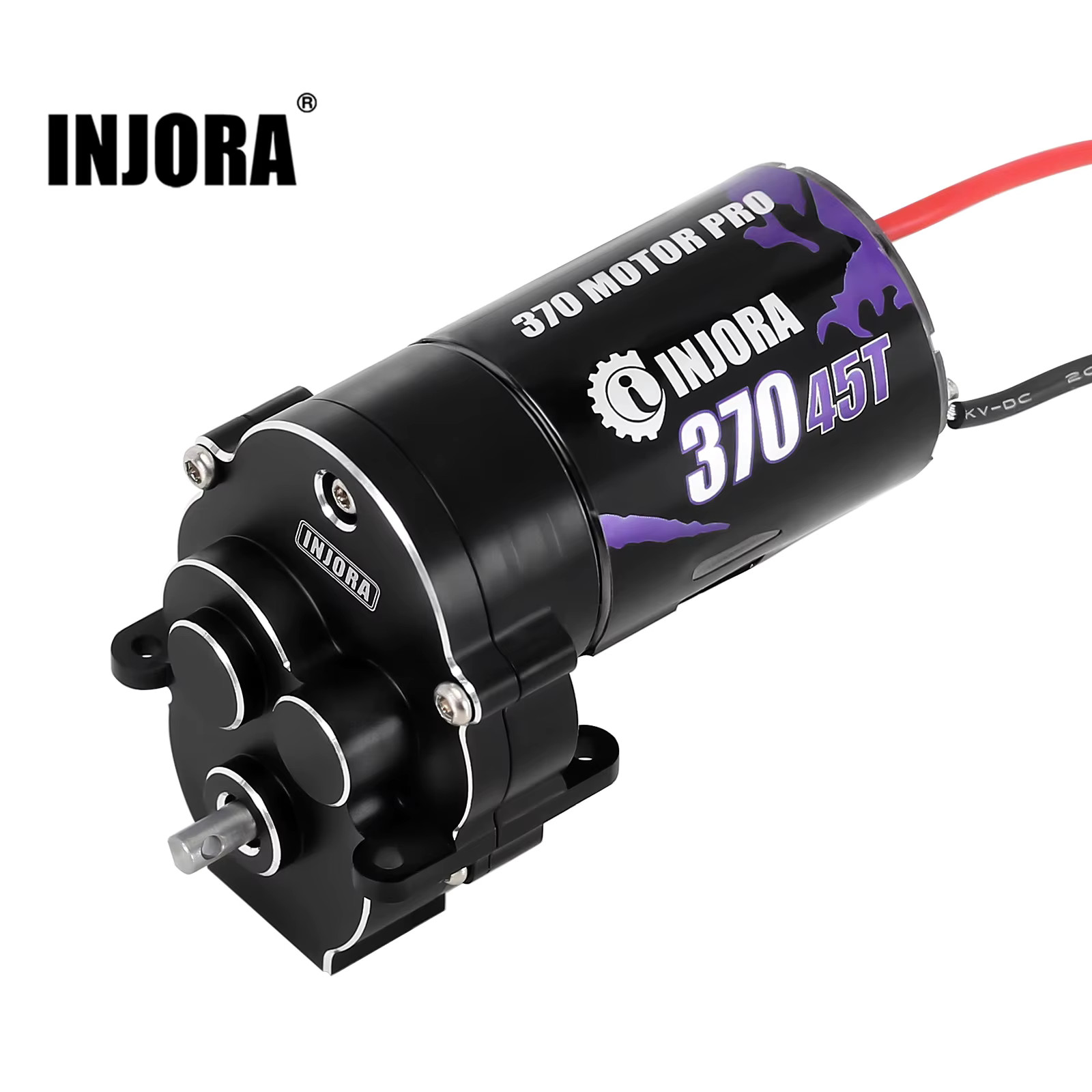 INJORA CNC Aluminum Complete Transmission with 370 Brushed Motor 45T for 1/18 RC