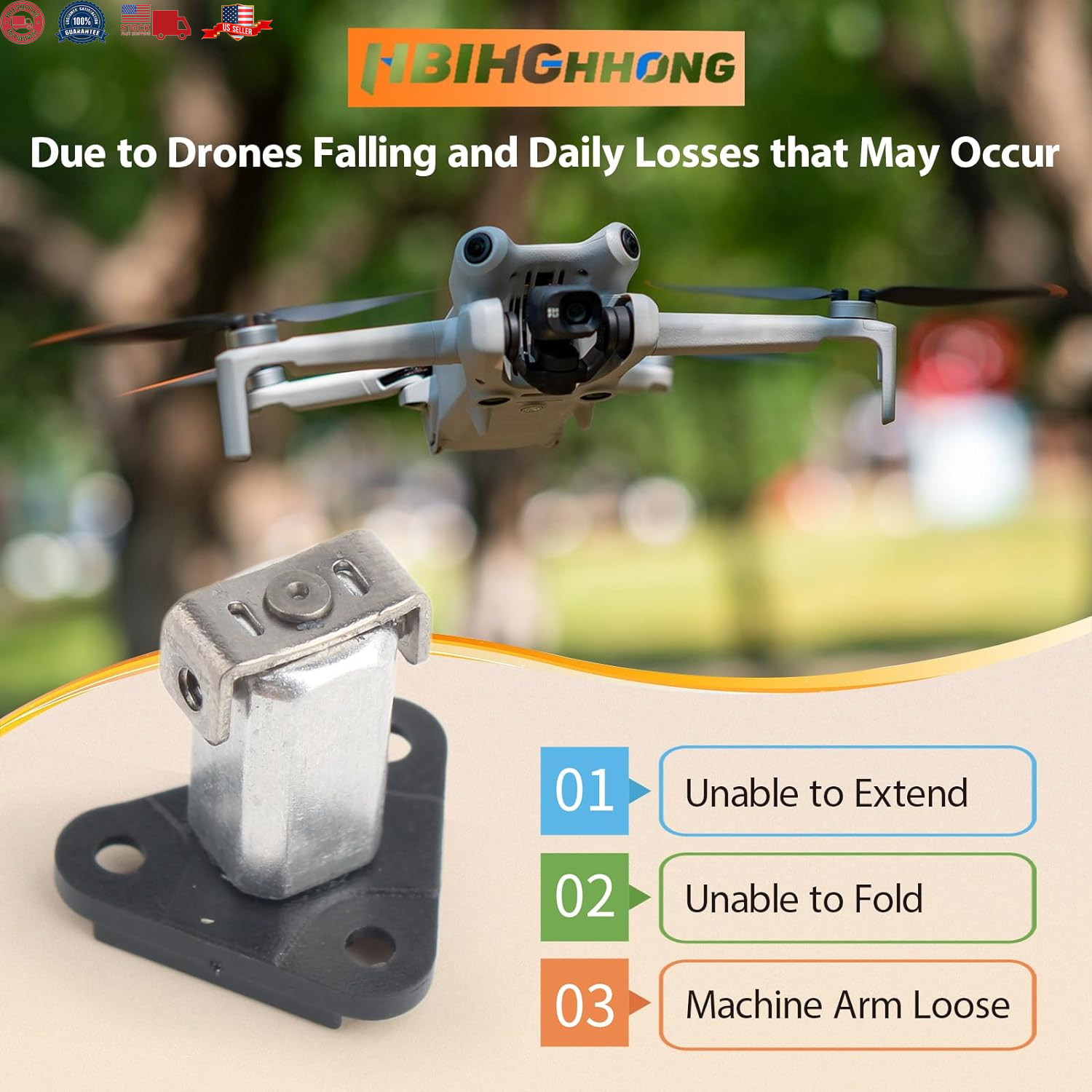 Front Arm Axis Replacement for DJI Mini 4 Pro/Mini 3 Front Arm Hinges Arm Shaft