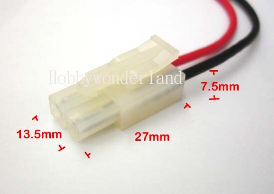 2-Pin RC Battery Tamiya male female connector housing 16/18/22 AWG 15/30cm wire