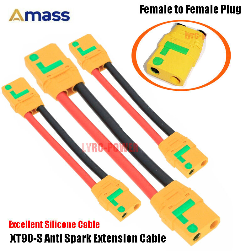 Amass XT90 XT90-S Anti Spark Female to Female Plug Extension Wire Cable 12/10AWG