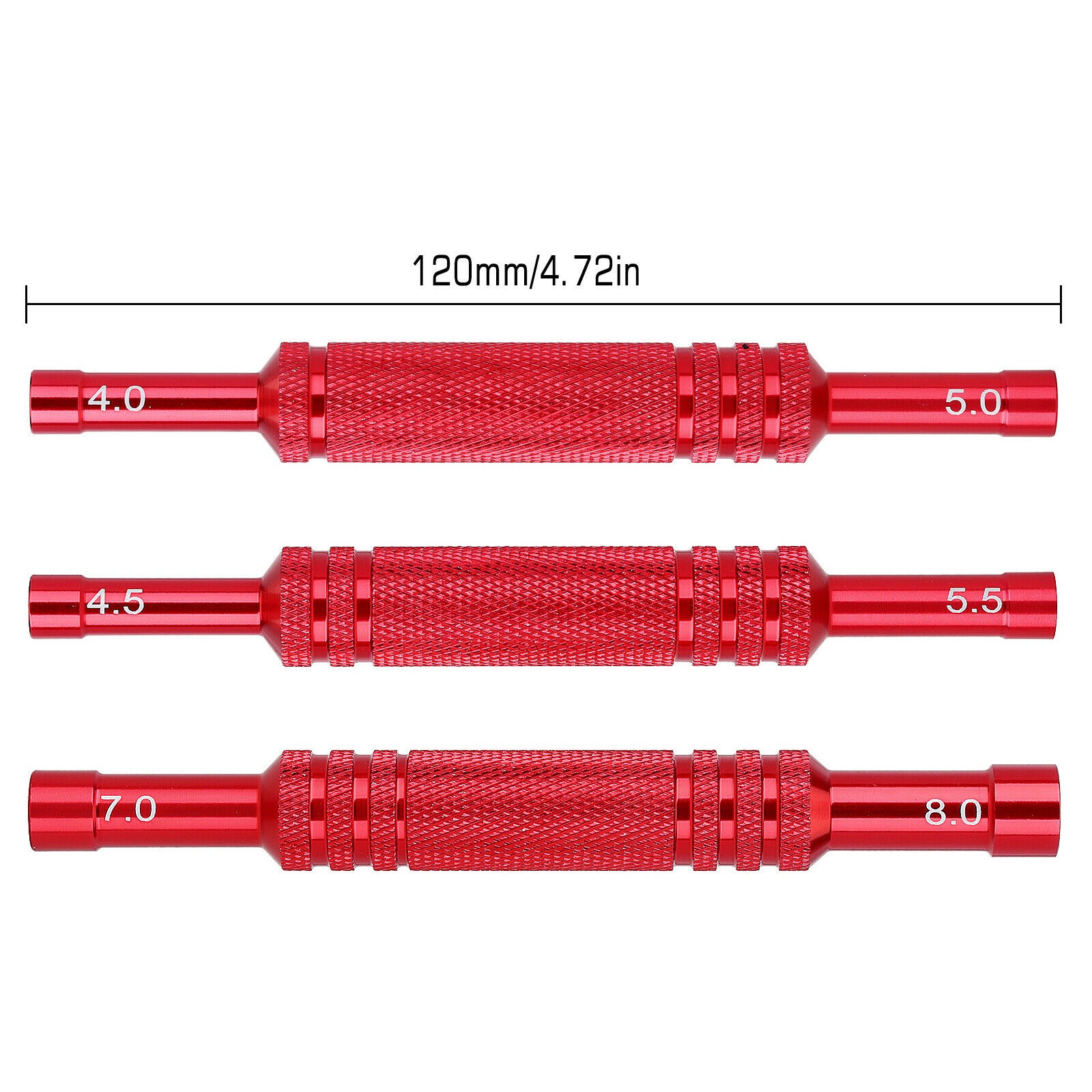 3X Aluminum Double Head RC Car Repair Hexagon Sleeve Screwdriver Hex Wrench Tool