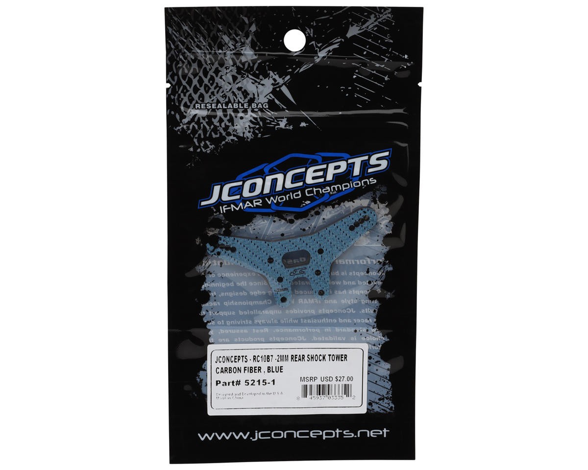 JConcepts RC10B7 Carbon Fiber Rear Shock Tower (Blue) (-2mm) [JCO5215-1]