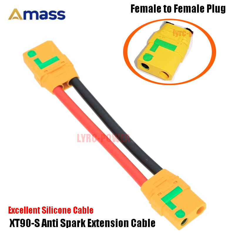 Amass XT90 XT90-S Anti Spark Female to Female Plug Extension Wire Cable 12/10AWG