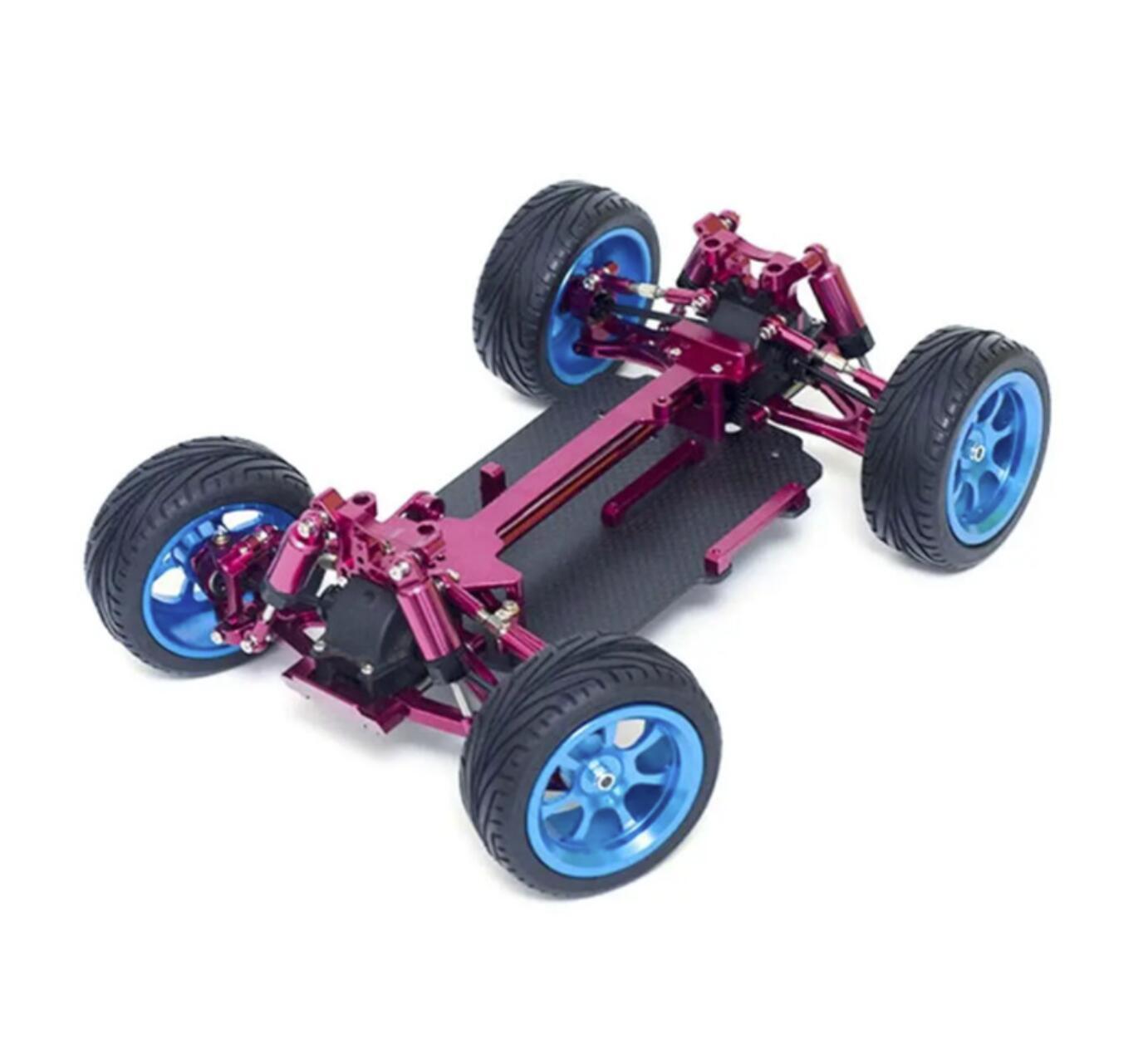 For 1/18 Wltoys 184011 A959 A969 A979 Alloy Frame Carbon Fiber Chassis Assembled
