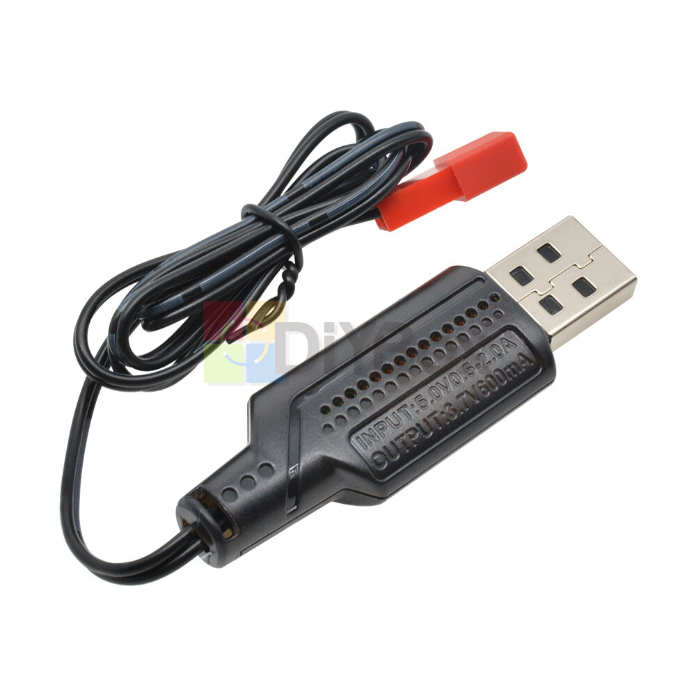 3.7V 500mA Output 1S Lipo Li-ion Battery USB Cable Charger Red JST Female Head