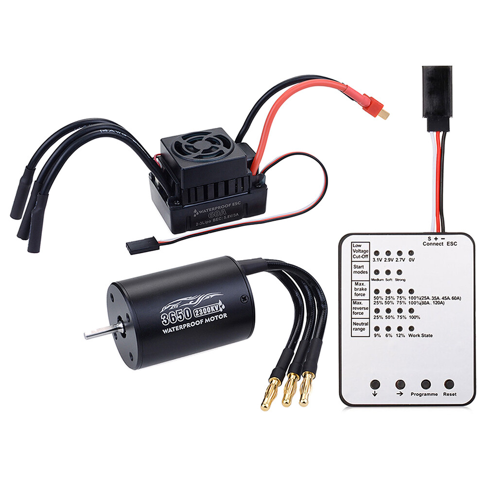 3650 2300KV 3100KV 3900KV Brushless Motor 60A ESC for Tamiya Traxxas 1/10 RC Car