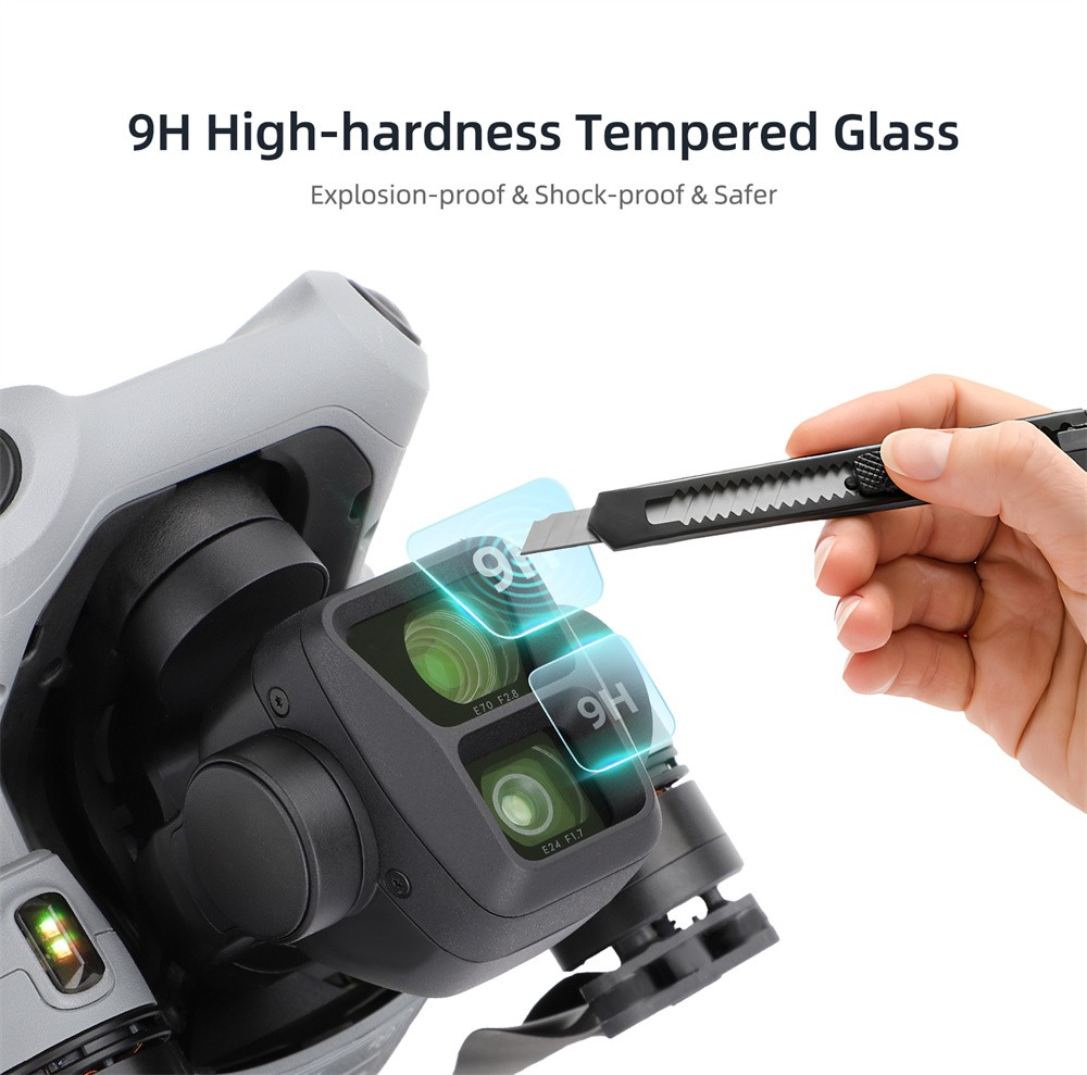 2Pcs Ultra-Slim Lens Tempered Glass Protective Film For DJI AIR 3 Lens Protector