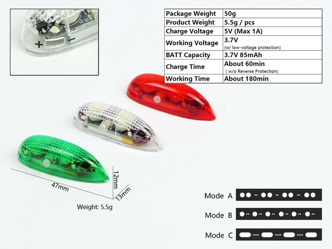 3Pcs/Set LED Light Kit for RC Plane Jet Airplane Aircraft Fix Wing Quadcopter, R