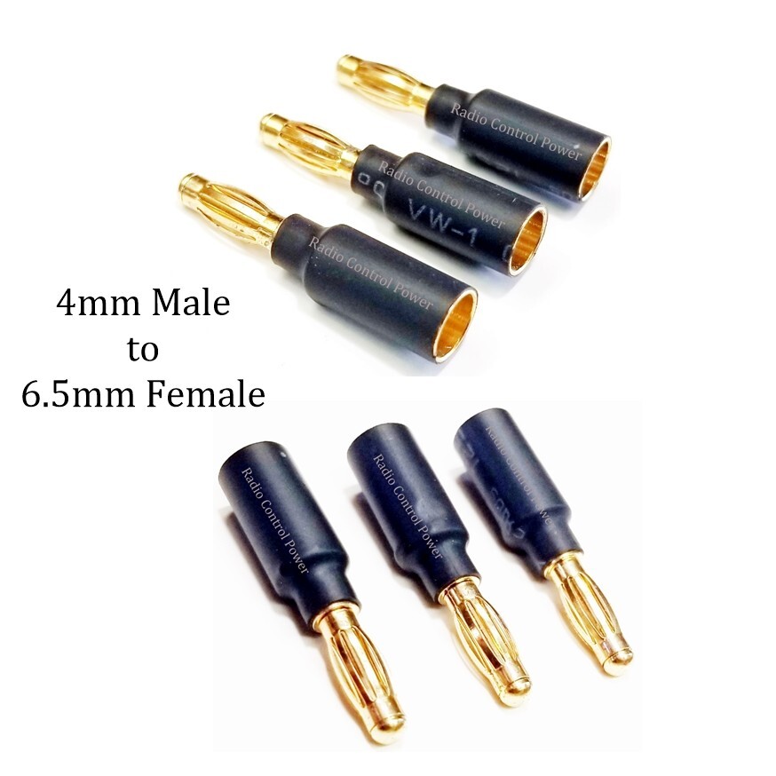 RCP Motor Wires 4mm to 6.5mm & 6.5mm-4mm female Brushless Motor NO WIRE Adapters