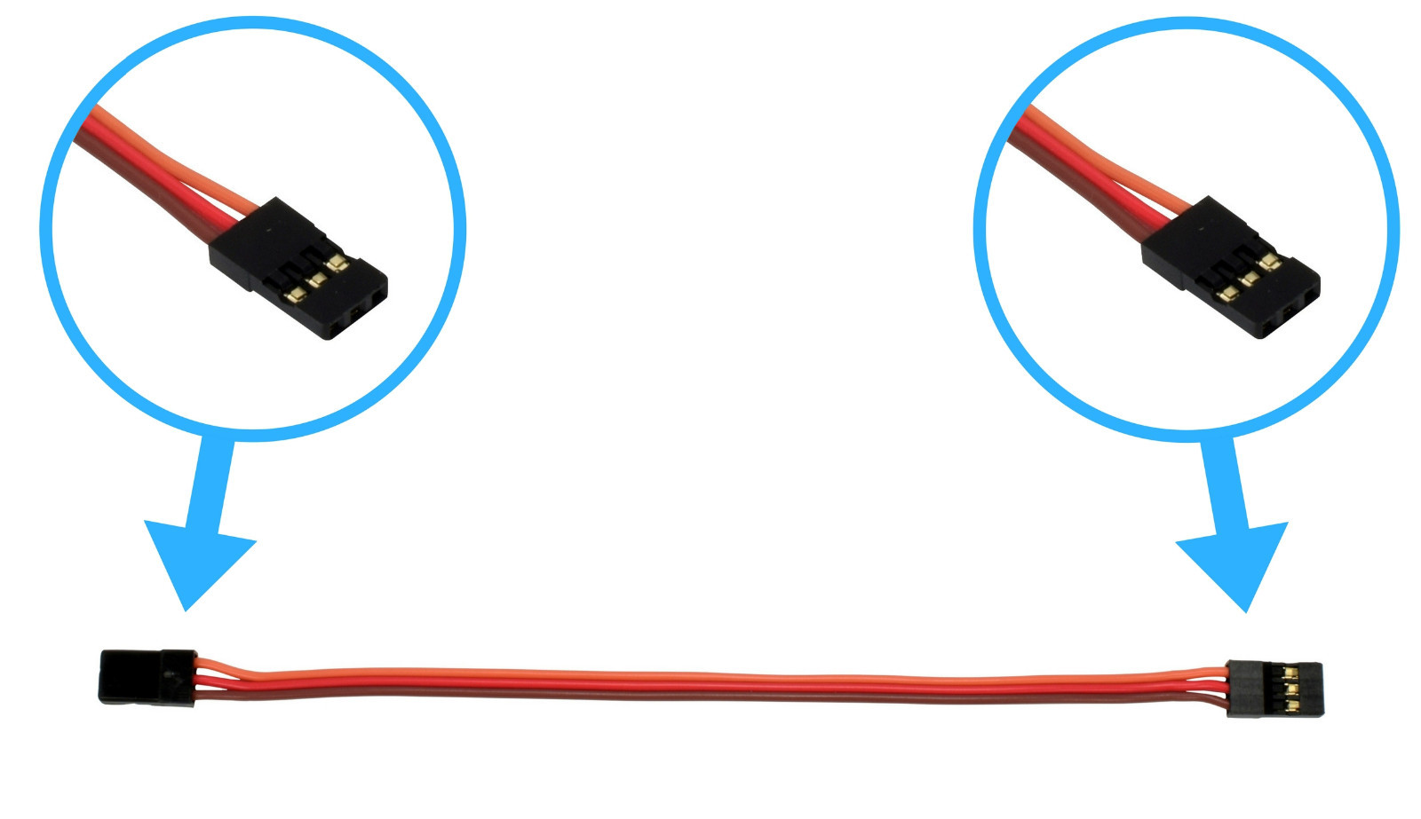Apex RC Products JR Style 6″ / 150mm Male Male Servo Extension – 5 Pack #1006M