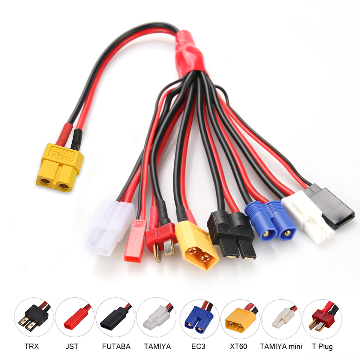8 in 1 Octopus Convert Cable to XT60H Plug Lead Cable for TRX,T-Plug,Tamiya,JST