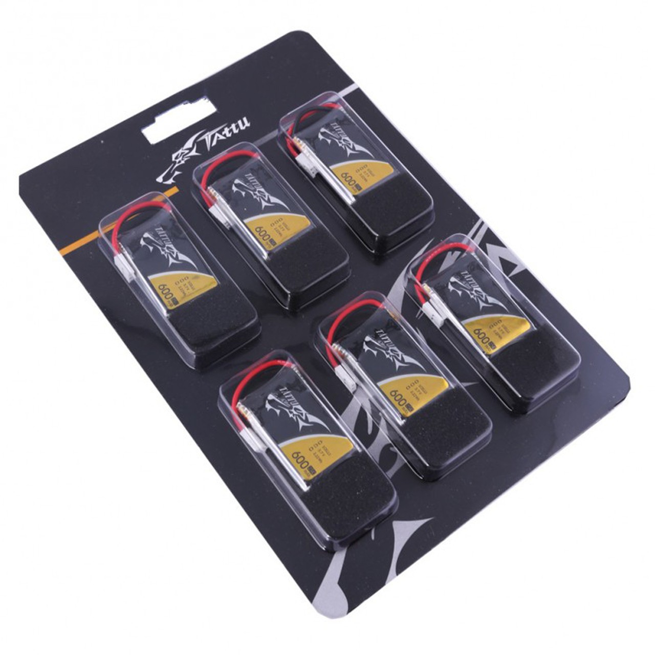 Tattu 25C 600mAh 3.7V 1S Lipo Battery Pack with Molex Plug for Drones (6pcs)