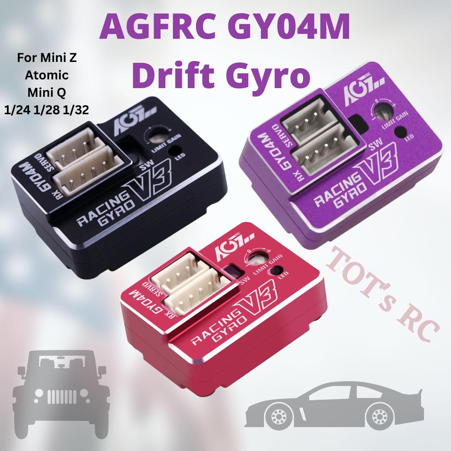 AGFRC GY04M Drift/Racing Gyro for Mini RC Cars Mini Z