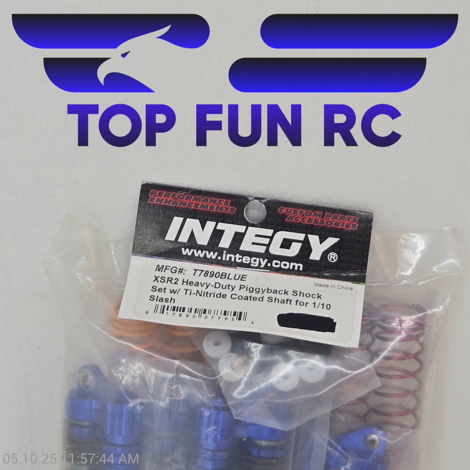 TEAM INTEGY T7890BLUE XSR2 HEAVY DUTY PIGGYBACK SHOCK SET W/ FOR 1/10 SLASH