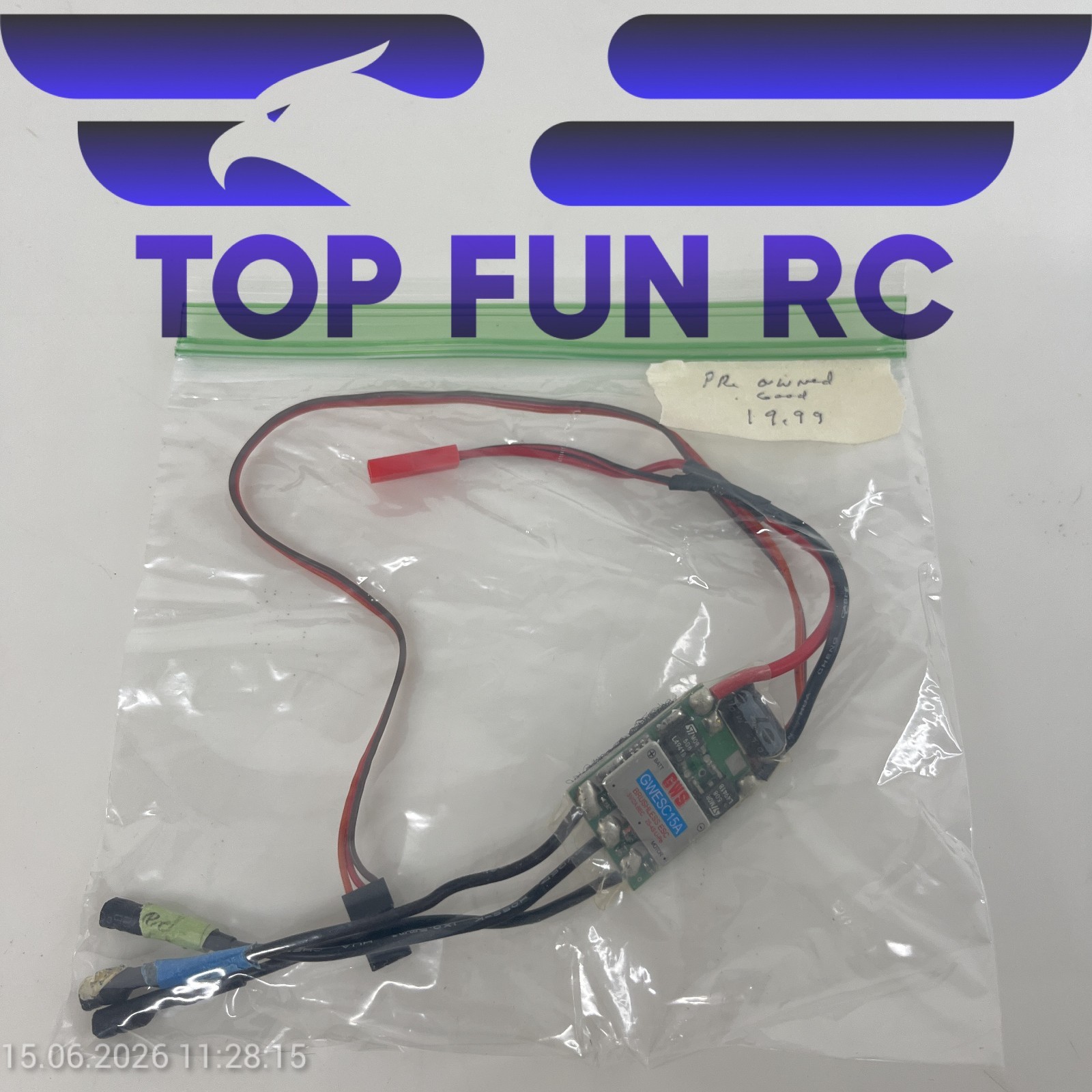 GWS GWESC15A Brushless ESC 5V/2A BEC 2S-4S LiPo – EP