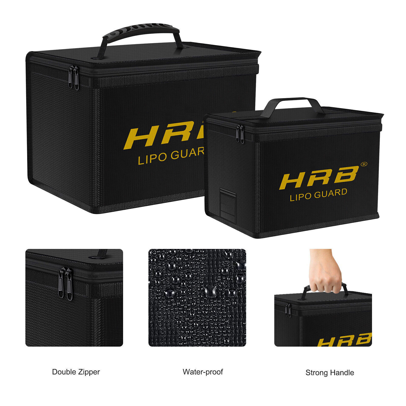 2x HRB Lipo Battery Safe Guard Fireproof Explosionproof Bag Storage & Charge Bag
