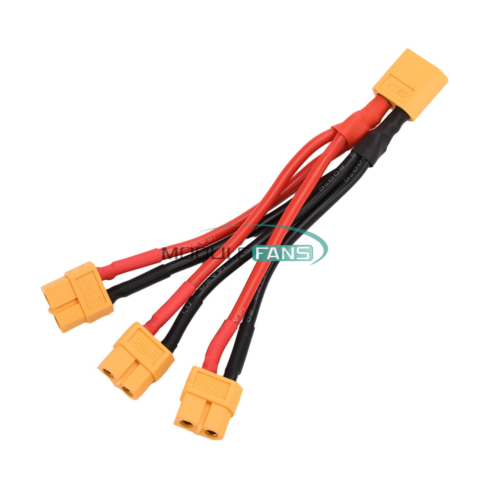 XT60 Male/Female Cable Parallel Battery Connector 4AWG Silicone Wire Y Splitter-