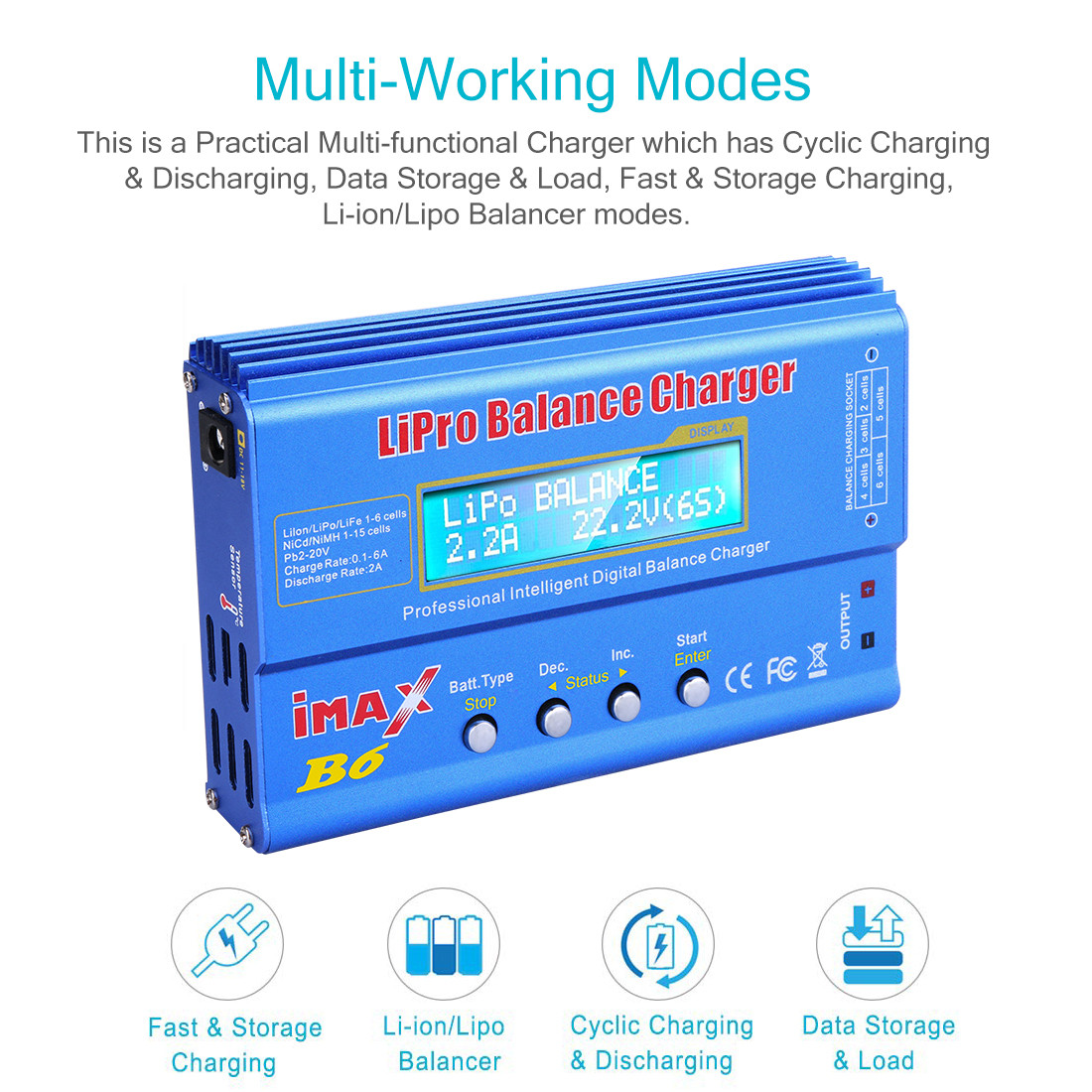 Battery Charger iMAX B6 80W Lipo NiMh Li-ion Ni-Cd Digital RC Balance Charger