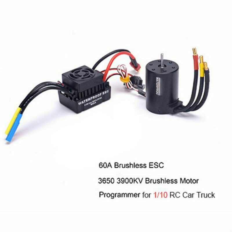 New 60A Brushless ESC 3650 3900KV Brushless Motor Kit For 1/10 RC Car K