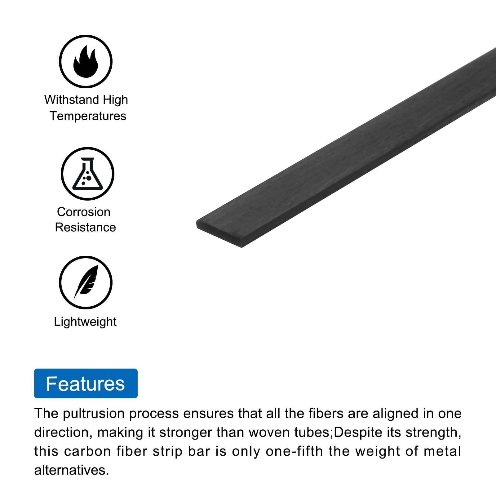 8 PCS 0.5x3x400mm Carbon Fiber Strip Pultruded Flat Bar Kite RC Airplane Part