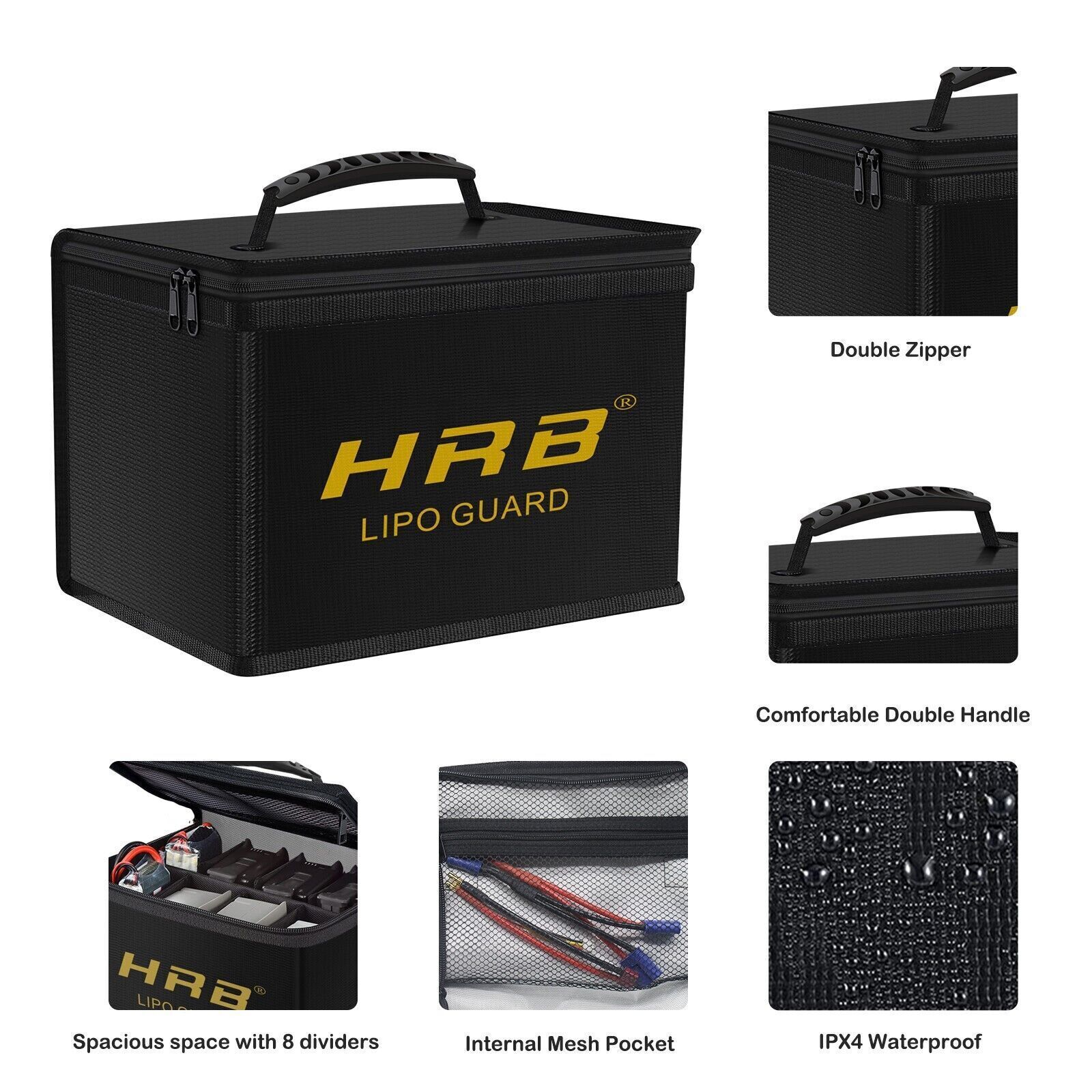 2PC Lipo Battery Safe Bag Guard Fireproof Explosionproof Sack For Charge Storage