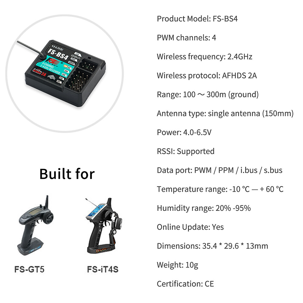 Flysky FGR4S FGR4P FGR4B FS-GR3E FS-R6B FS-iA6 FS-iA6B FS-BS6 FS-R9B RC Receiver