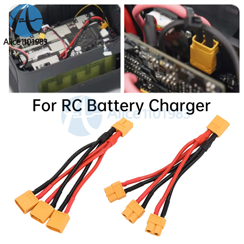 XT60 Male/Female Cable Parallel Battery Connector 4AWG Silicone Wire Y Splitter
