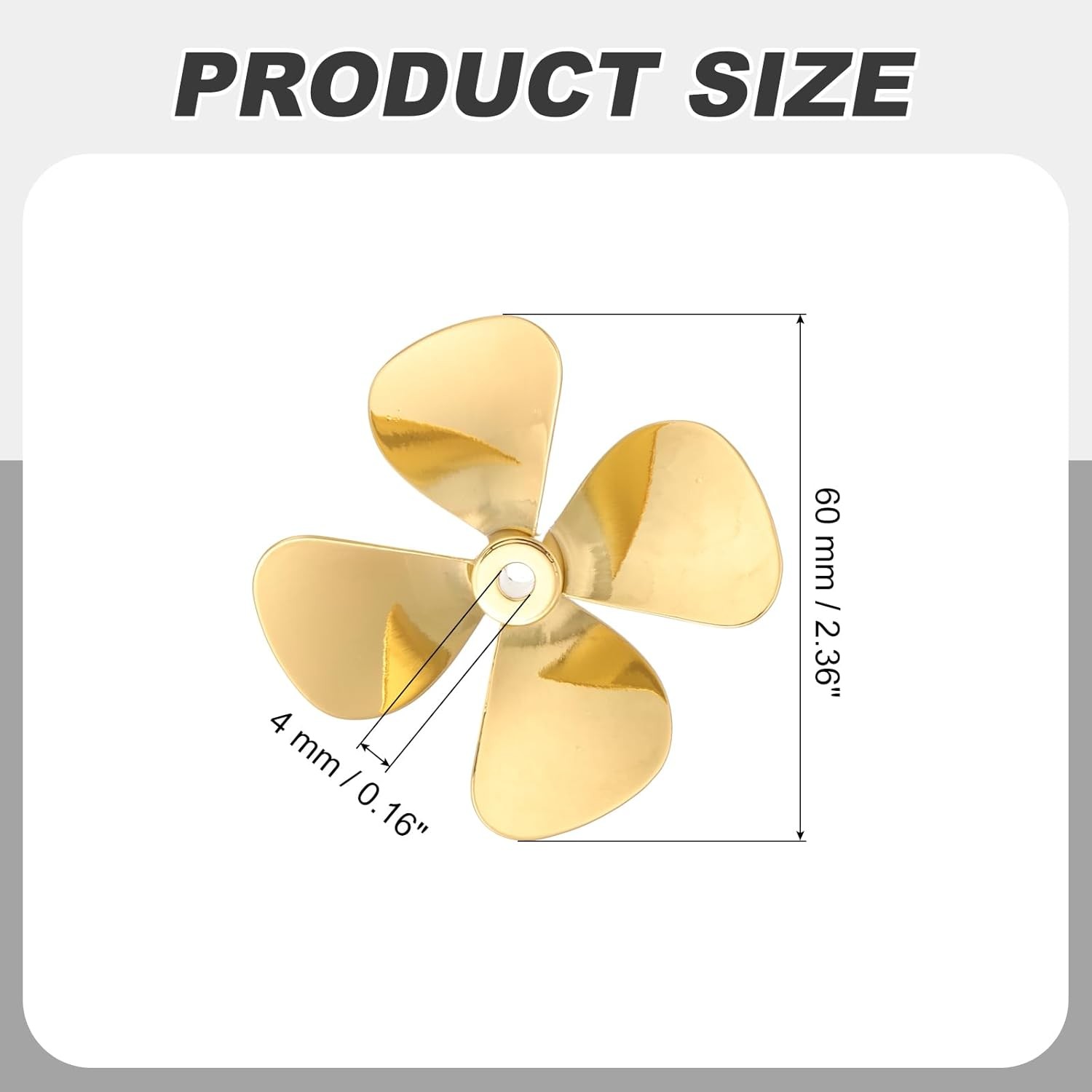 RC Boat Propeller 4 Blades Propellers 4mm Hole Dia 60mm OD CCW Clockwise