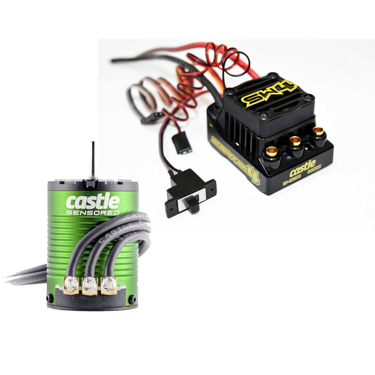 Castle Creations Sidewinder 4 Waterproof ESC & 1406-6900Kv Sensored Motor Combo