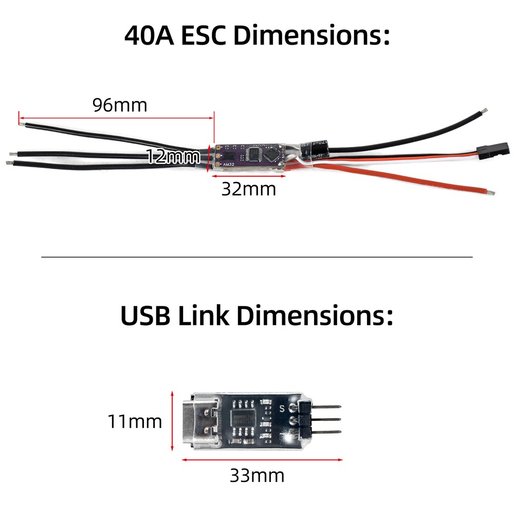 ​9IMOD AM32 Brushless ESC 80A 40A 30A Mini ESC for 1:10 1:18 1:24 RC Crawler Car