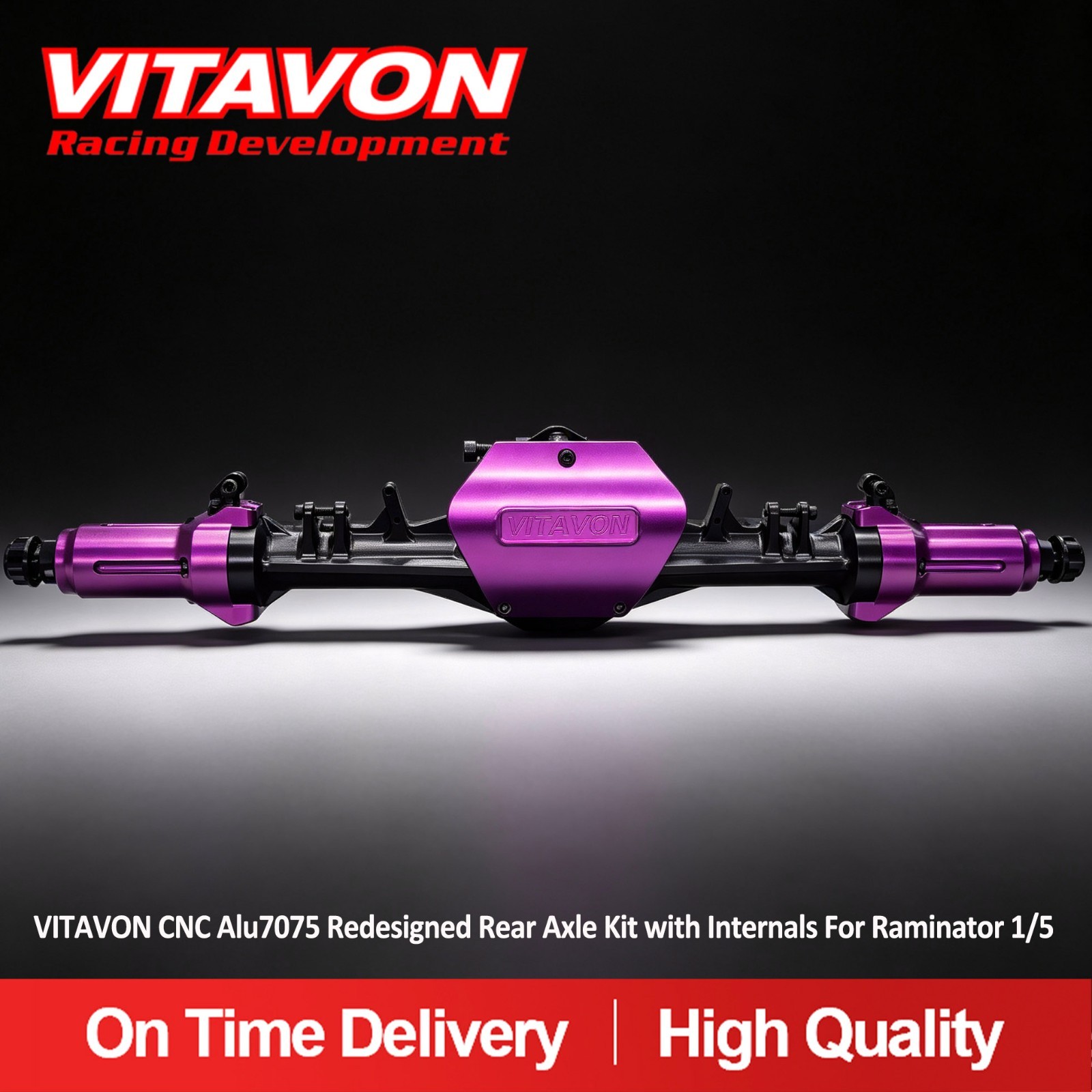 VITAVON CNC Alu7075 Redesigned Rear Axle Kit with Internals For Raminator 1/5