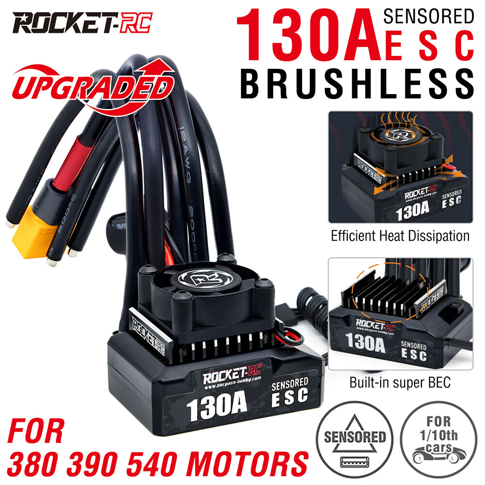 New ROCKET-RC 130A Brushless ESC Program Card for 1/10 RV Car 380/390/540 Motor