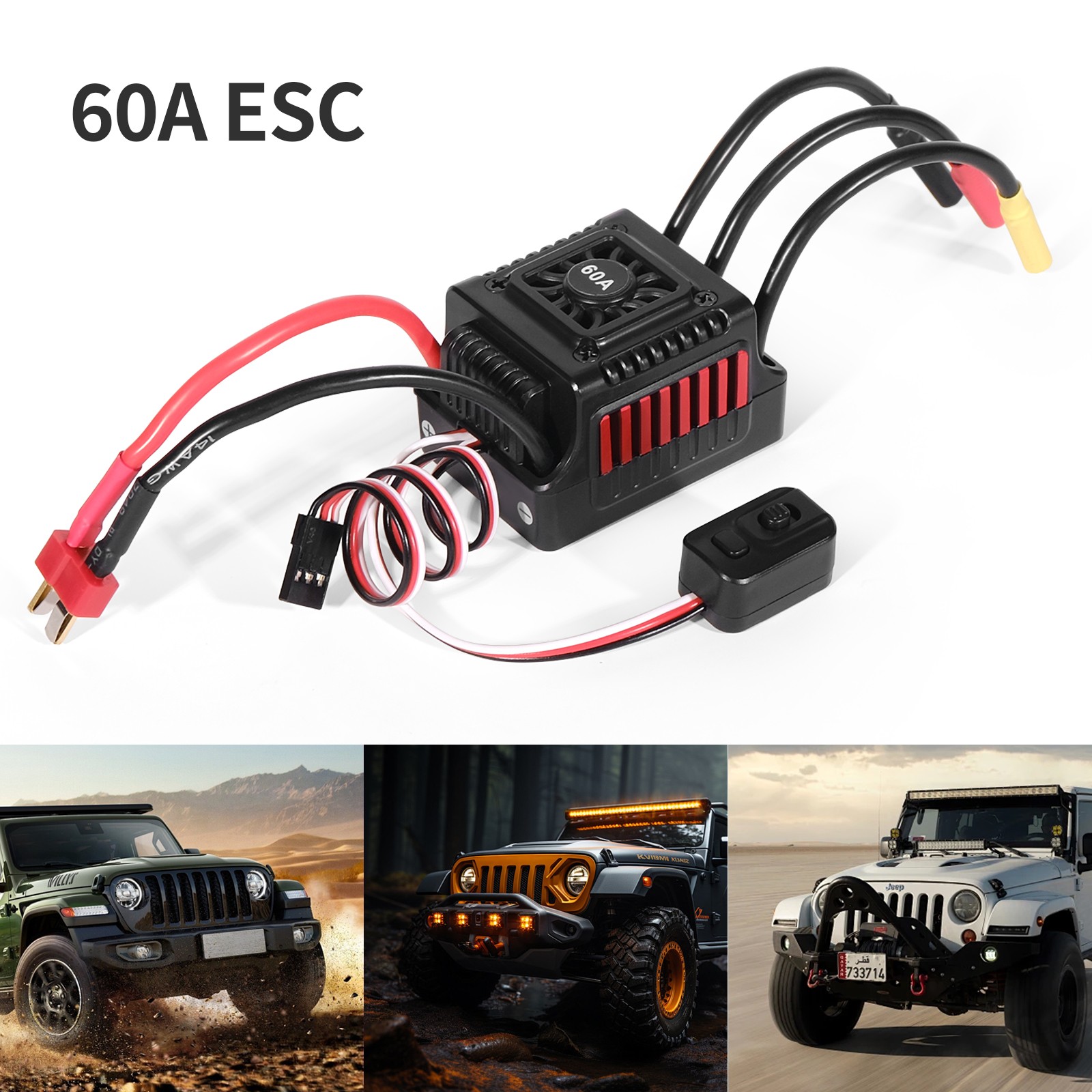 WSDT-60A Waterproof Brushless ESC Accessory For 1/10 RC Car For Beginner Players