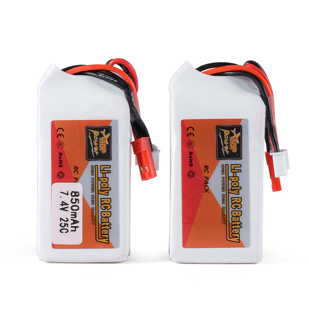 ZOP Power 7.4V Lipo Battery 25C 850/1000mAh With JST Plug for TRX4M RC Car Drone