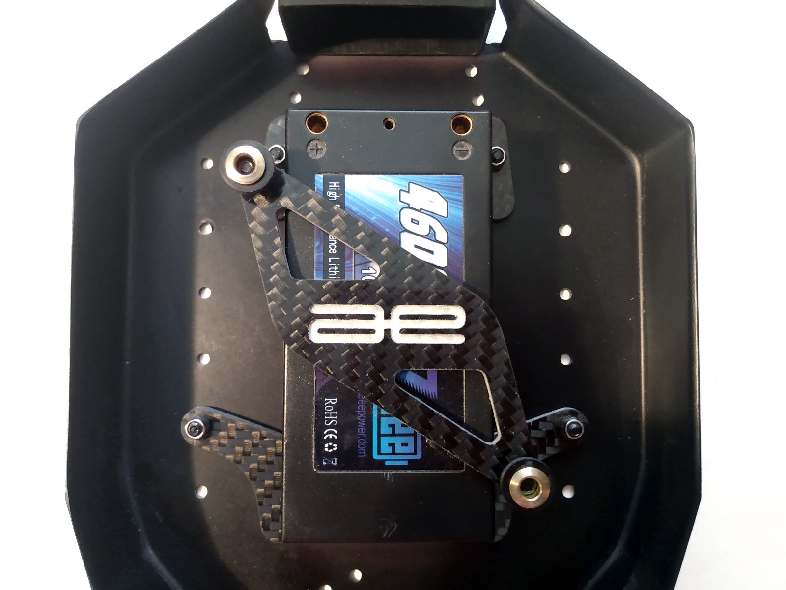 Team Associated RC10 Lipo 2s Brace Holder For Black Gold Chassis (Carbon Fiber)