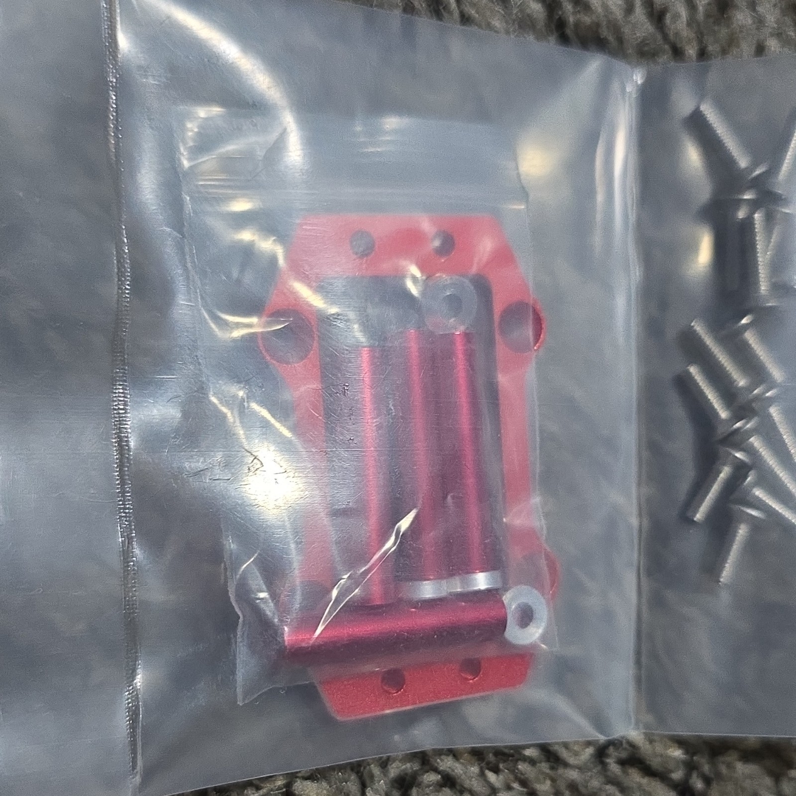Red Anodized Aluminum RC Mounting Bracket Kit w/ Screws, Universal Fit