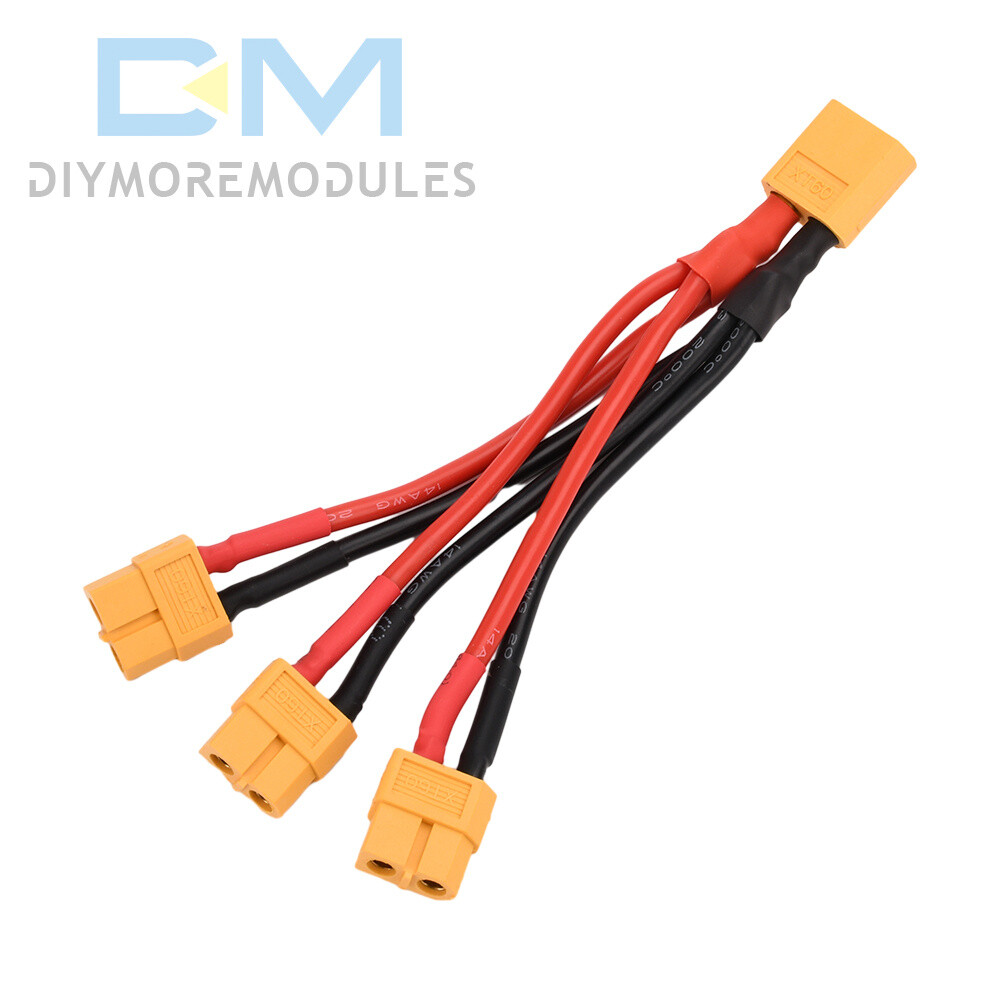 XT60 Male/Female Cable Parallel Battery Connector 4AWG Silicone Wire Y Splitter